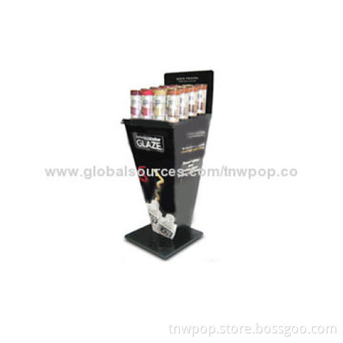 Fashionable POP floor display stand, popular design for cup/ beverage, customized size and design